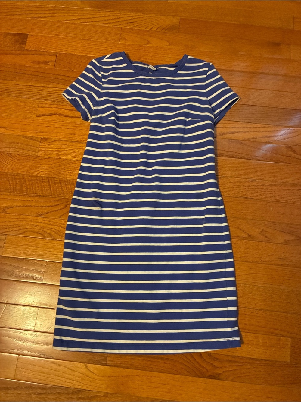Old Navy Blue and White Striped Tee Dress